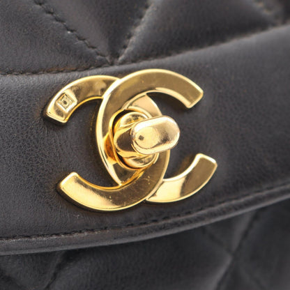 Chanel Shoulder Bag Quilted Diana Flap Black Lambskin Chain — view 9