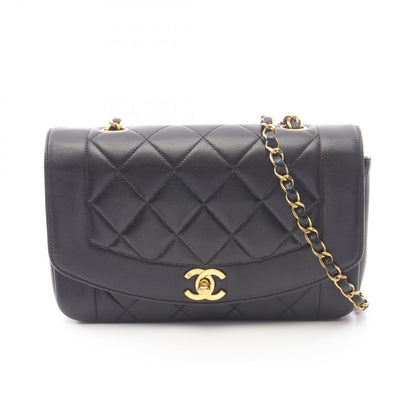 Chanel Shoulder Bag Quilted Diana Flap Black Lambskin Chain