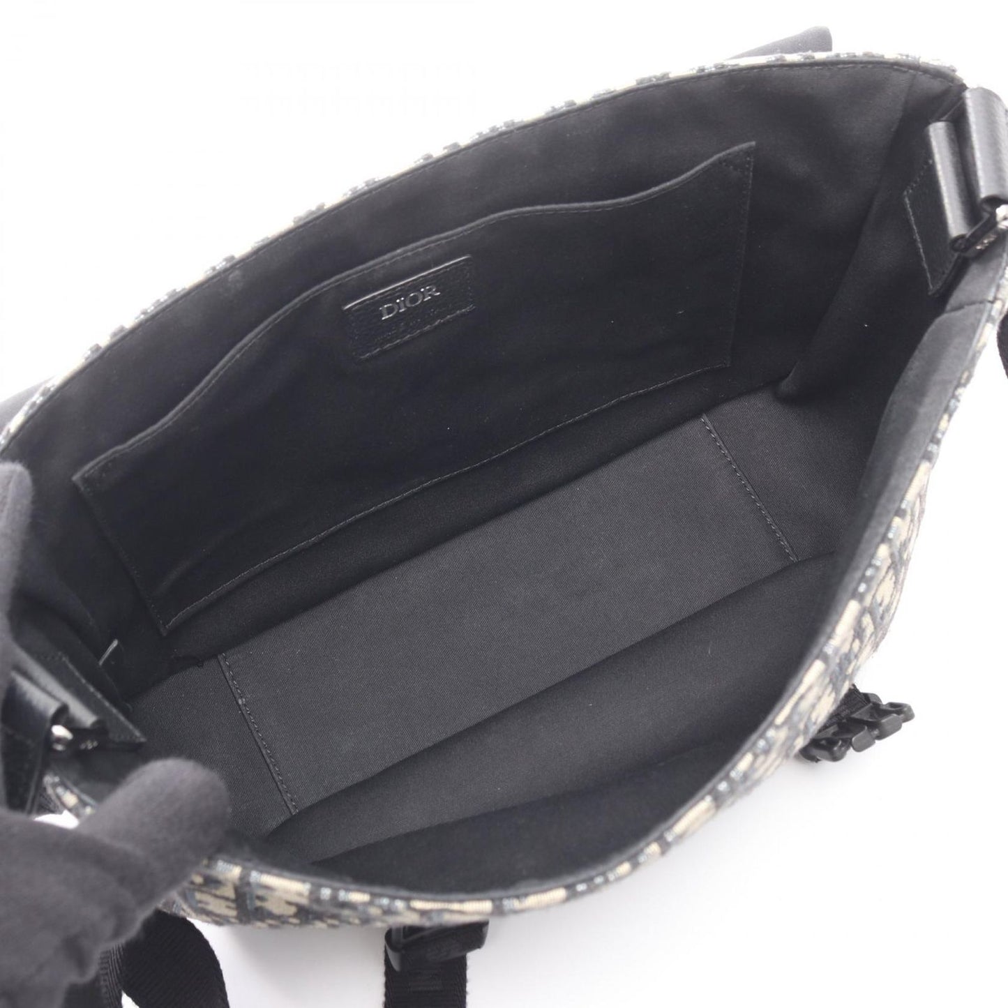 Dior Shoulder Bag Explore Navy Black Canvas Leather — view 3