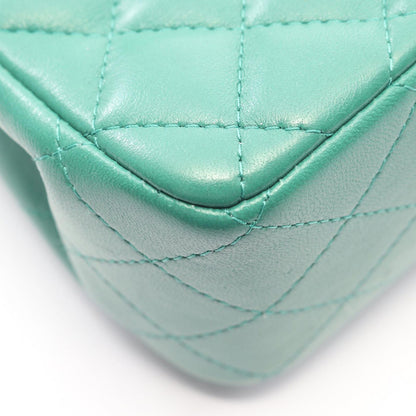 Chanel Shoulder Bag Mini Quilted Green Lambskin Chain — view 7