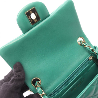 Chanel Shoulder Bag Mini Quilted Green Lambskin Chain — view 6