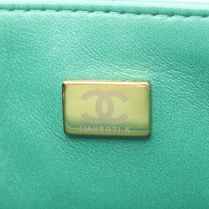 Chanel Shoulder Bag Mini Quilted Green Lambskin Chain — view 5