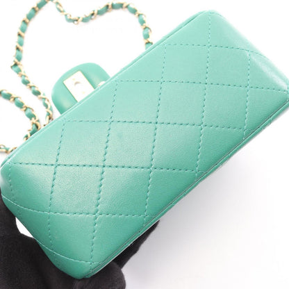 Chanel Shoulder Bag Mini Quilted Green Lambskin Chain — view 8