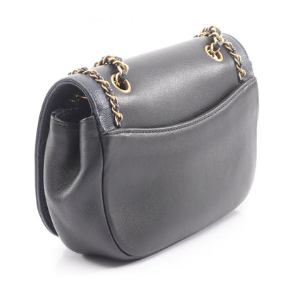 Chanel Shoulder Bag Chain Around Flap Navy Black Lambskin Caviar — view 2