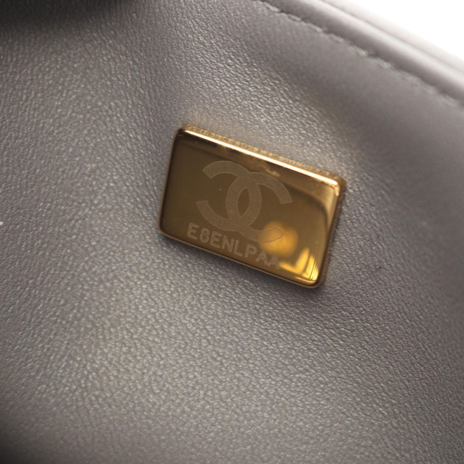 Chanel Shoulder Bag Small Charcoal Gray Caviar Leather Chain — view 5