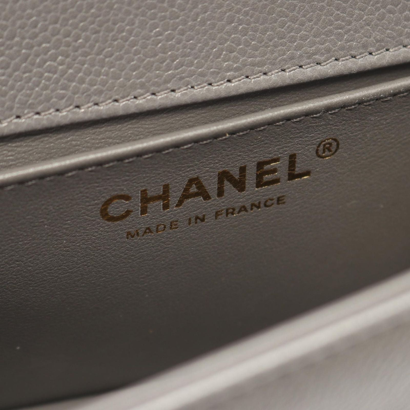 Chanel Shoulder Bag Small Charcoal Gray Caviar Leather Chain — view 4