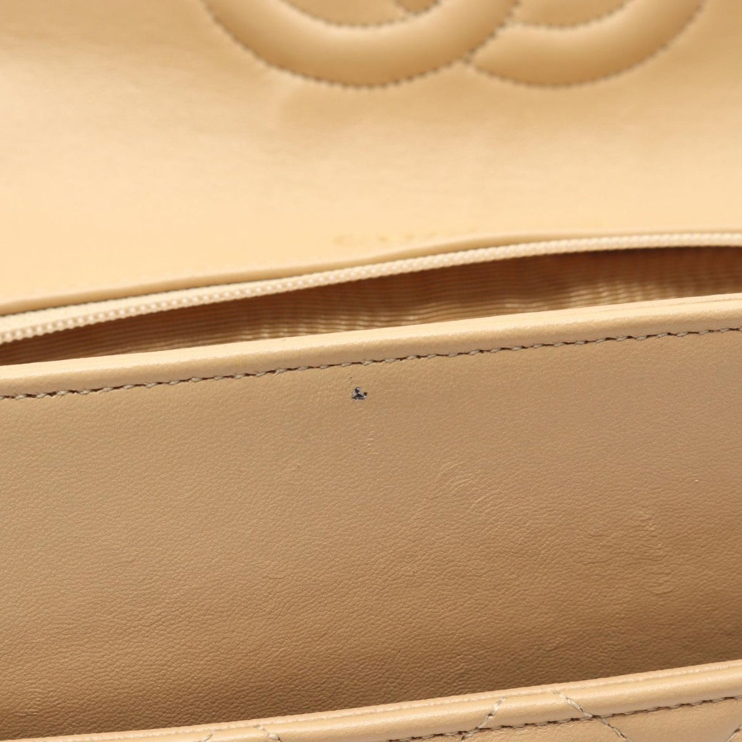 Chanel Shoulder Bag Quilted Single Flap Vintage Beige Lambskin Chain — view 8