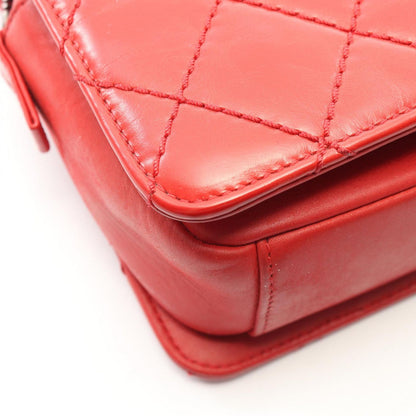 Chanel Shoulder Bag Quilted Red Leather Chain — view 7