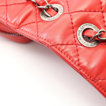 Chanel Shoulder Bag Quilted Red Leather Chain — view 8