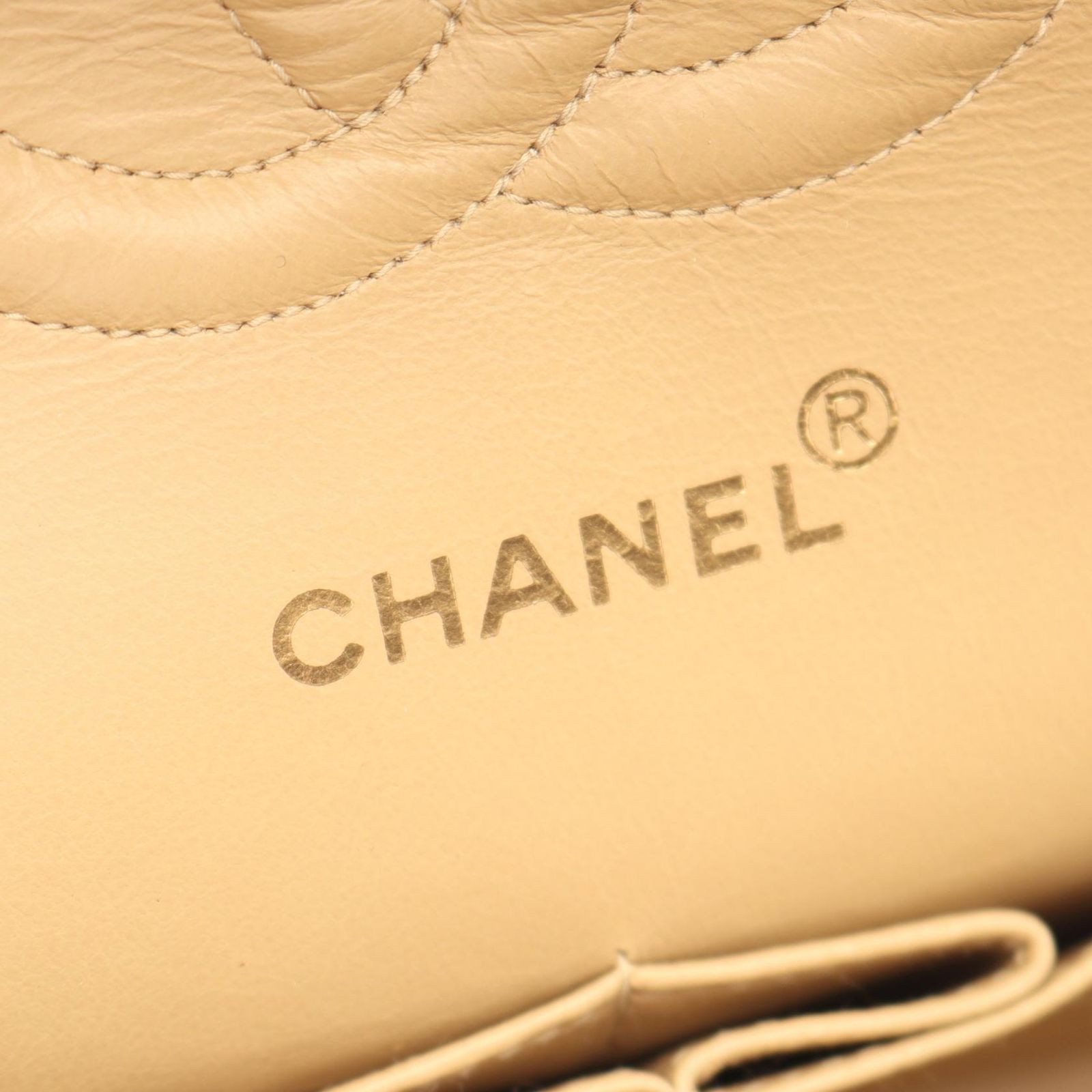 Chanel Shoulder Bag Quilted Double Flap Beige Lambskin Chain — view 4