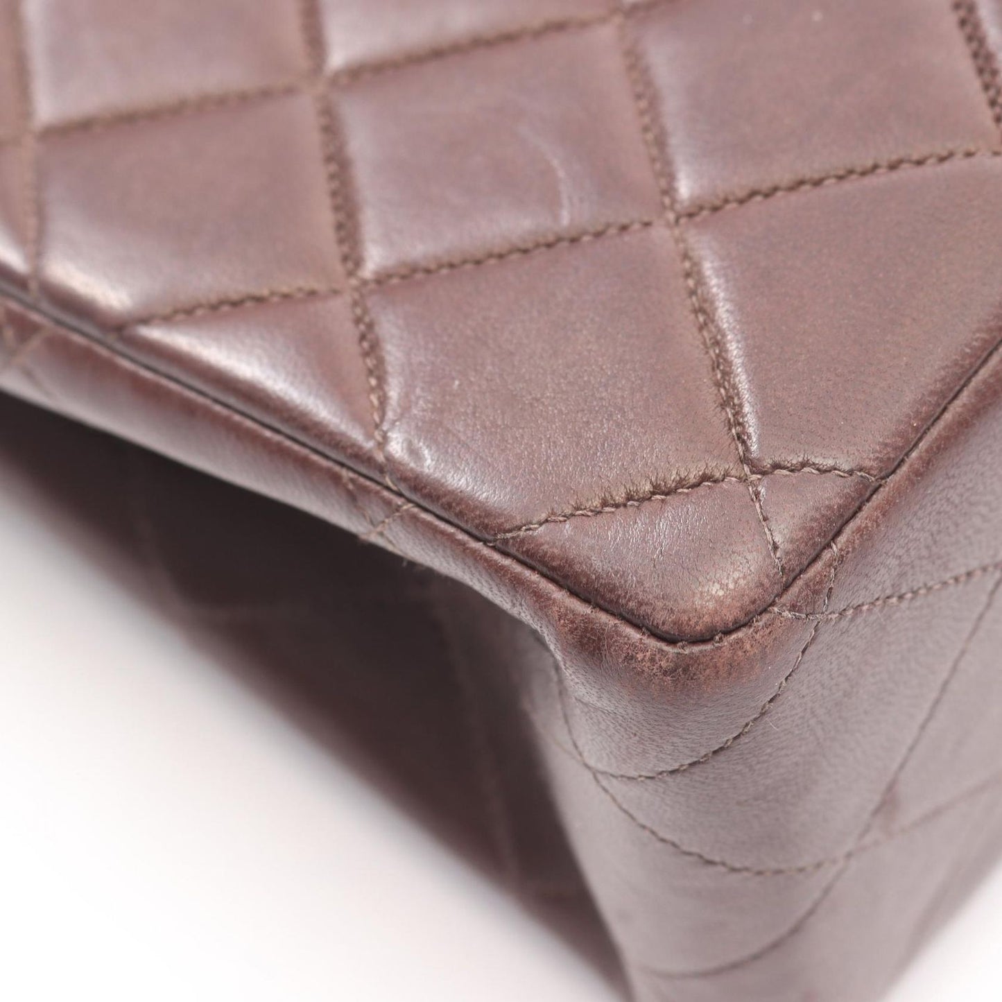 Chanel Shoulder Bag Big Quilted 30 Single Flap Brown Lambskin Big Chain — view 7