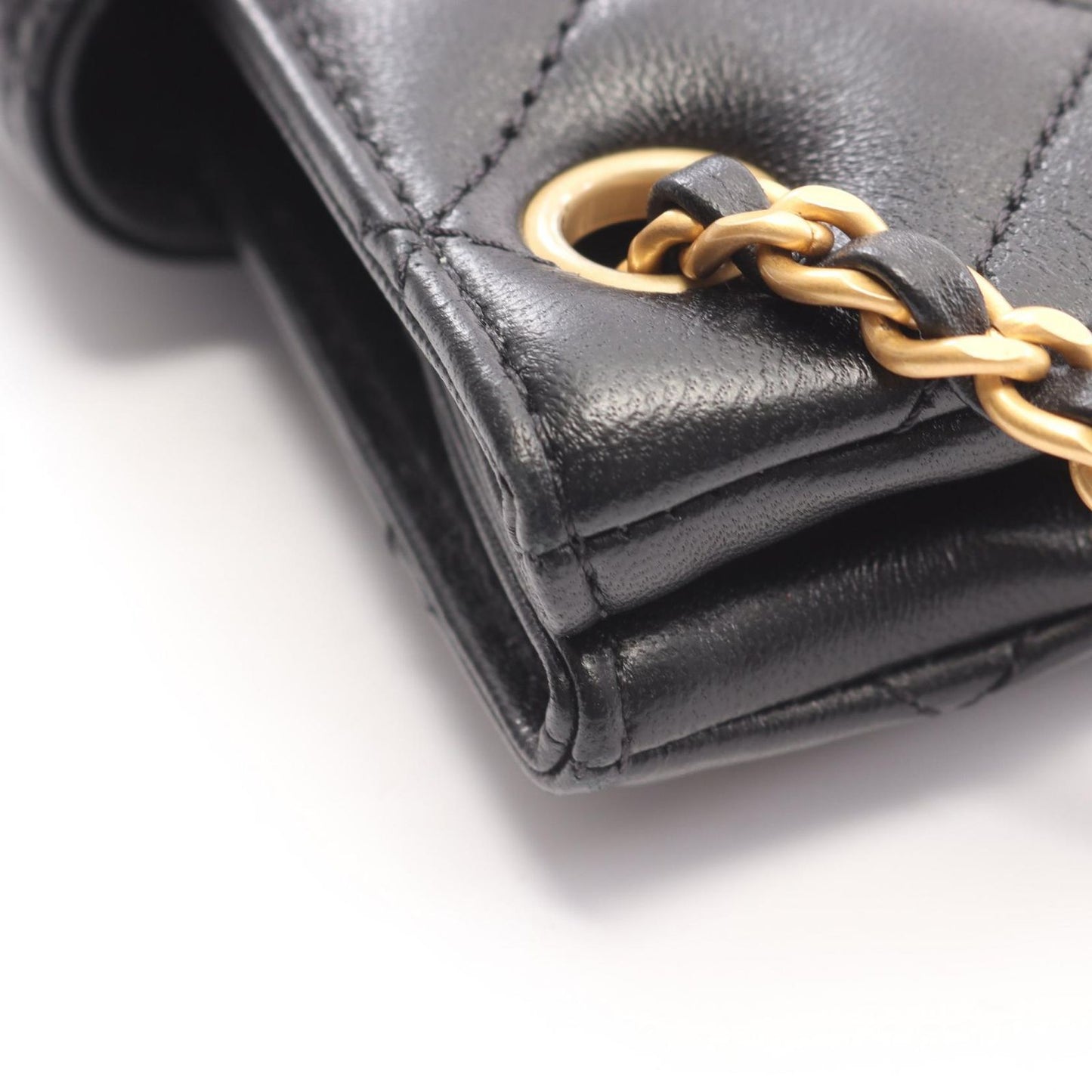 Chanel Shoulder Bag Quilted Black Lambskin Chain — view 7