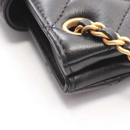 Chanel Shoulder Bag Quilted Black Lambskin Chain — view 7