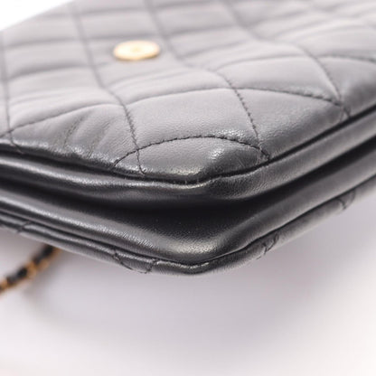 Chanel Shoulder Bag Quilted Black Lambskin Chain — view 6