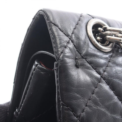 Chanel Shoulder Bag 2.55 Quilted Double Flap Black Leather Chain — view 6