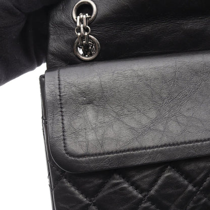 Chanel Shoulder Bag 2.55 Quilted Double Flap Black Leather Chain — view 7