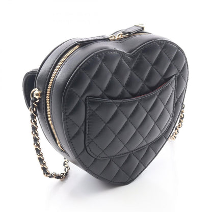 Chanel Shoulder Bag Quilted Heart Black Lambskin — view 2