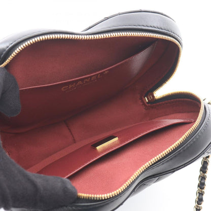 Chanel Shoulder Bag Quilted Heart Black Lambskin — view 3