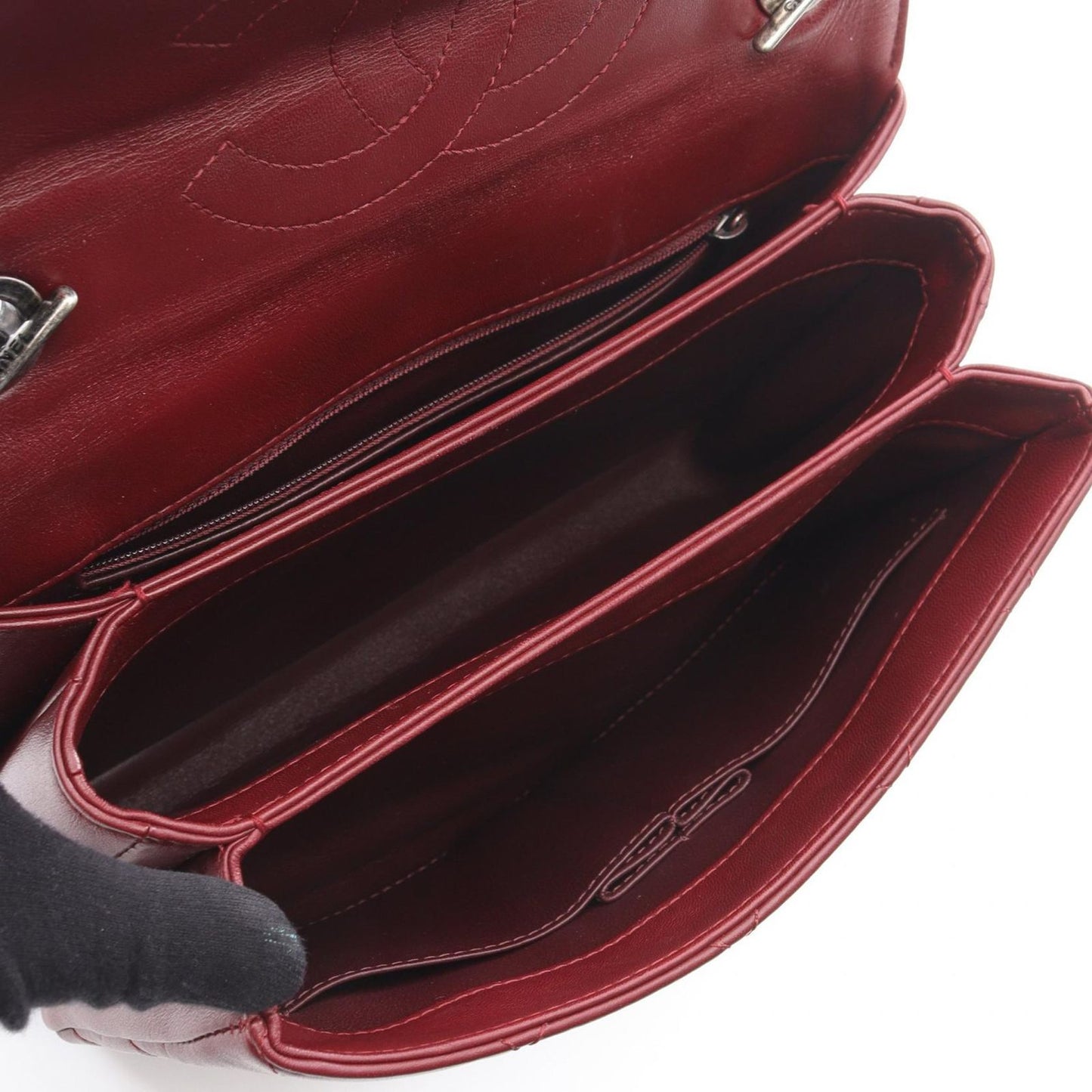 Chanel Shoulder Bag Trendy CC Bag Small Top Handle Flap Wine Red Leather CC Top — view 3