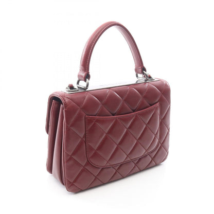 Chanel Shoulder Bag Trendy CC Bag Small Top Handle Flap Wine Red Leather CC Top — view 2