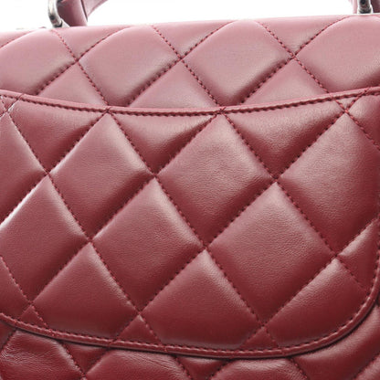 Chanel Shoulder Bag Trendy CC Bag Small Top Handle Flap Wine Red Leather CC Top — view 6