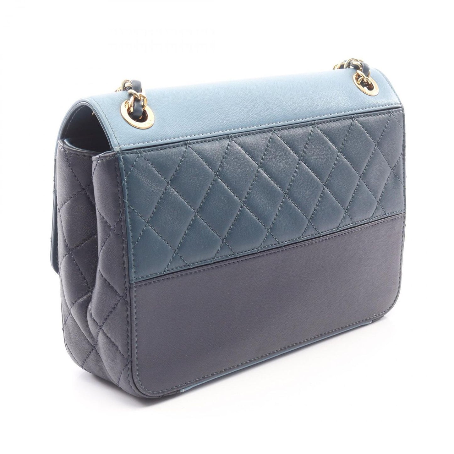 Chanel Shoulder Bag Quilted Blue Navy Lambskin Chain — view 2