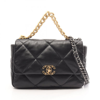 Chanel Shoulder Bag 19 D'isneuf Quilted 2-Way Black Lambskin 19 Chain