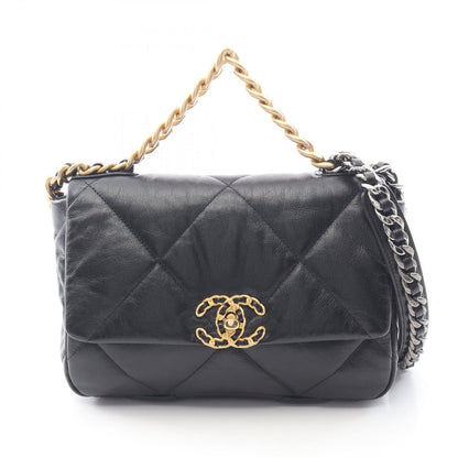 Chanel Shoulder Bag 19 D'isneuf Quilted Black Leather 19 Chain