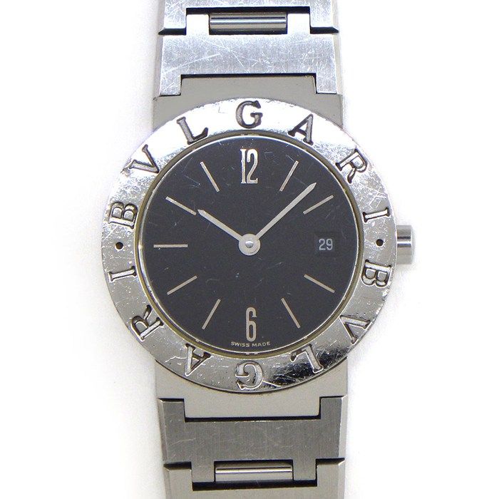 Bvlgari Watch Date Black Dial SS Quartz Analog