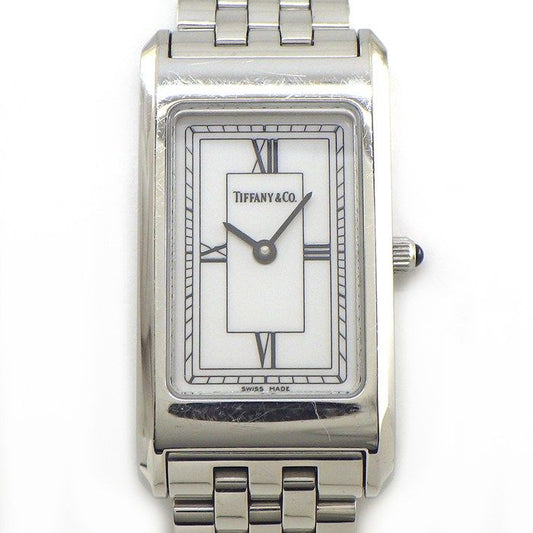 Tiffany & Co Watch Classic Rectangle White Dial Roman Index SS Quartz Analog