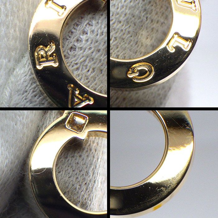 Bvlgari Necklace Round Circle Logo 1 Point Square Cut Diamond 18k Yellow Gold — view 6