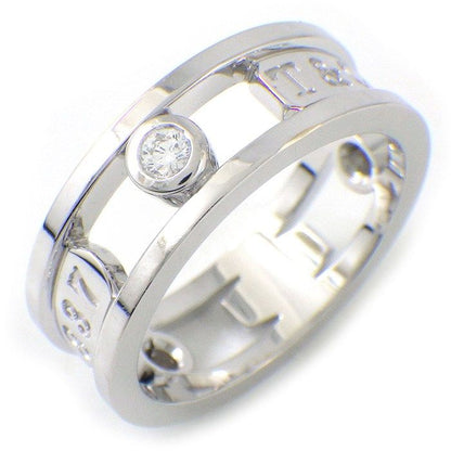 Tiffany & Co Ring Element Double Wire Logo Point Diamond 18k White Gold