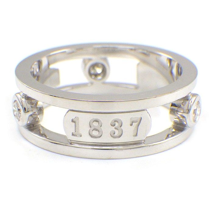 Tiffany & Co Ring Element Double Wire Logo Point Diamond 18k White Gold — view 2