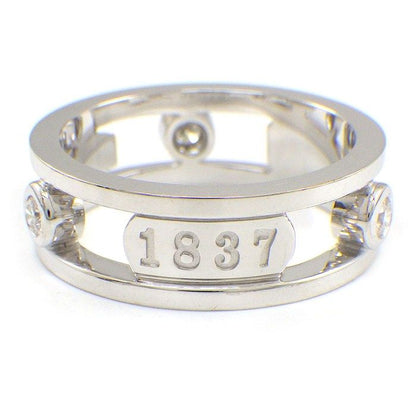 Tiffany & Co Ring Element Double Wire Logo Point Diamond 18k White Gold — view 2