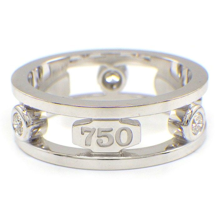 Tiffany & Co Ring Element Double Wire Logo Point Diamond 18k White Gold — view 4