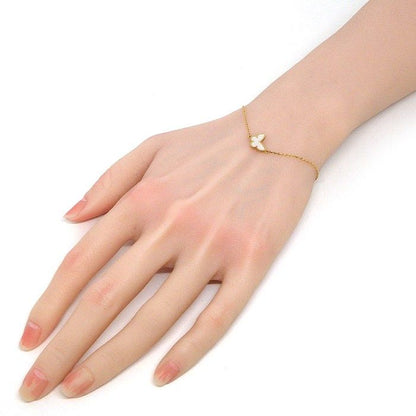 Van Cleef & Arpels Bracelet Sweet Alhambra Papillon White Shell 18k Yellow Gold — view 7