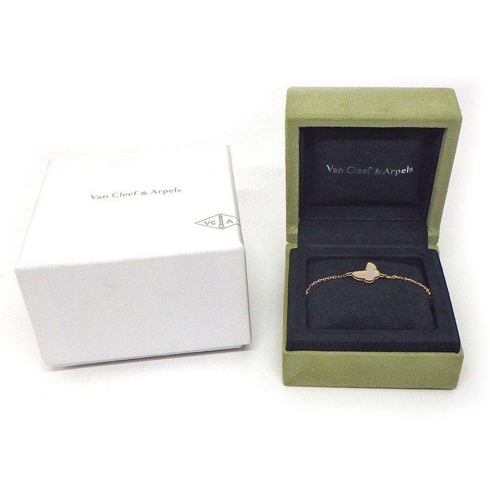 Van Cleef & Arpels Bracelet Sweet Alhambra Papillon White Shell 18k Yellow Gold — view 9