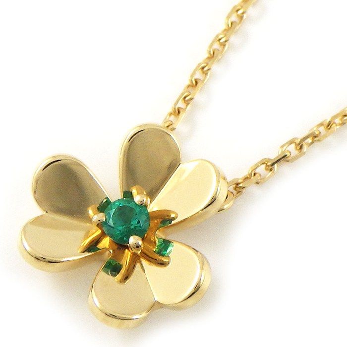 Van Cleef & Arpels Necklace Frivole Mini 1 Point Emerald 18k Yellow Gold