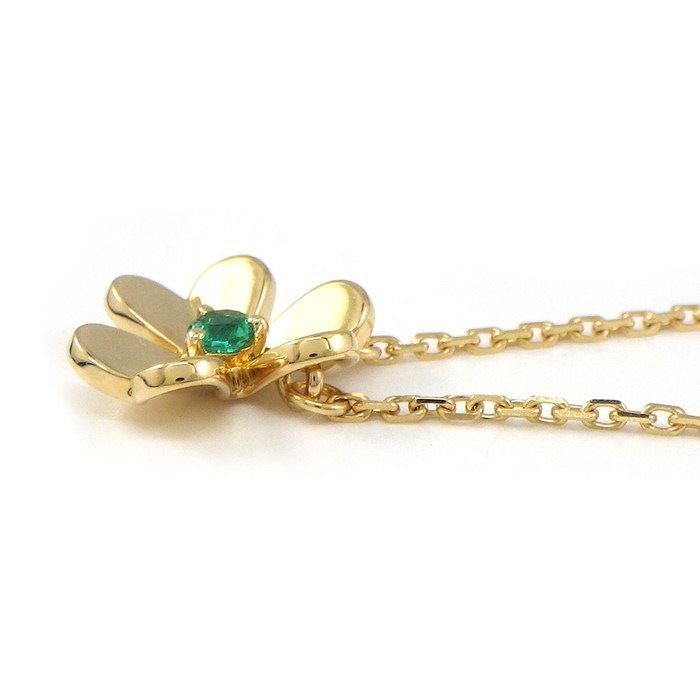 Van Cleef & Arpels Necklace Frivole Mini 1 Point Emerald 18k Yellow Gold — view 3