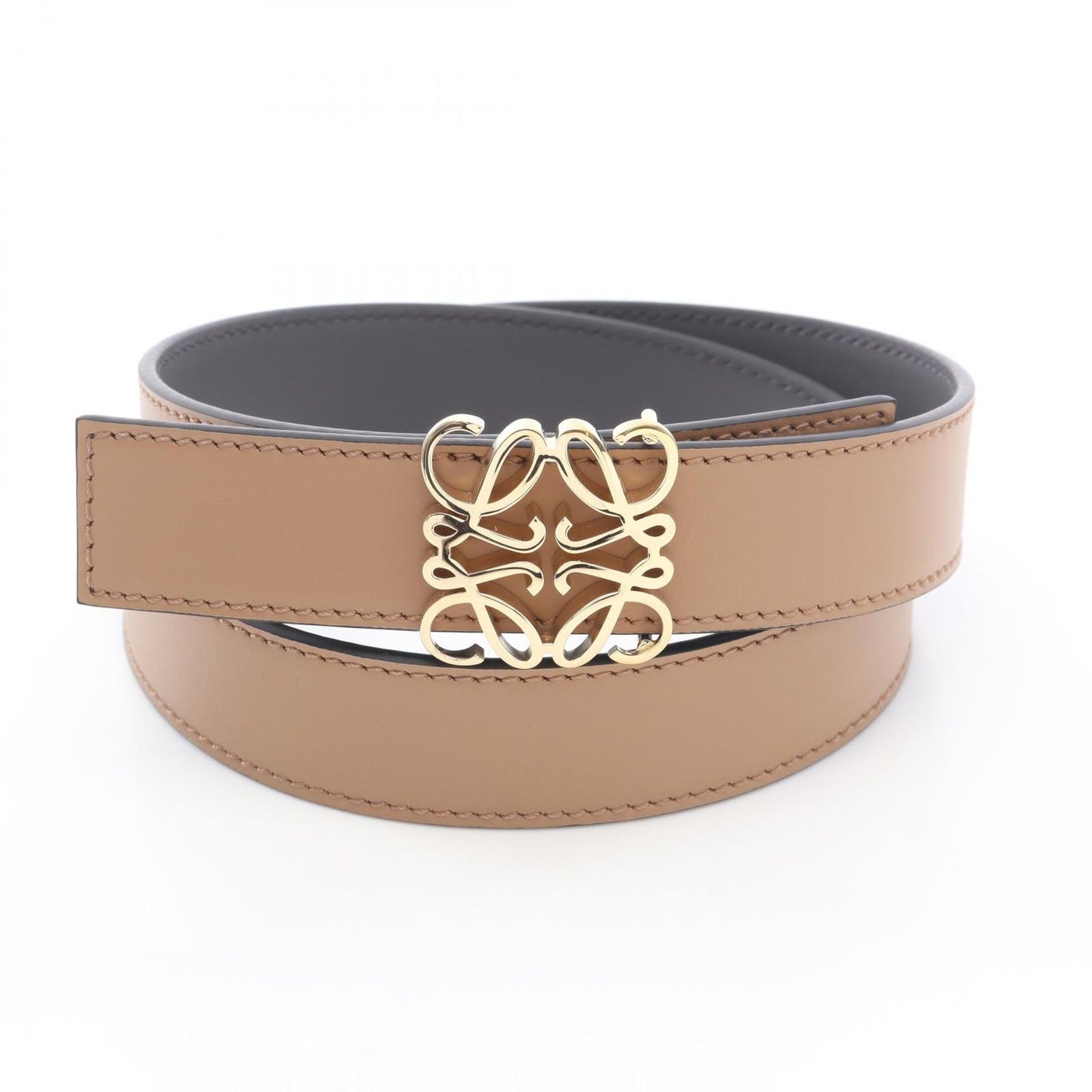 Loewe Belt Reversible Anagram Bombe Gold Tan Leather