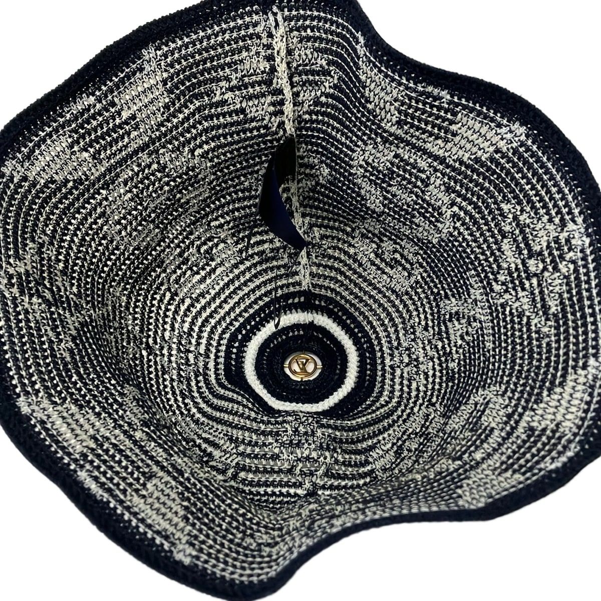 Louis Vuitton Hat Ivory Da Ninenavy Monogram Pattern Cotton — view 4