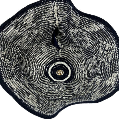 Louis Vuitton Hat Ivory Da Ninenavy Monogram Pattern Cotton — view 4