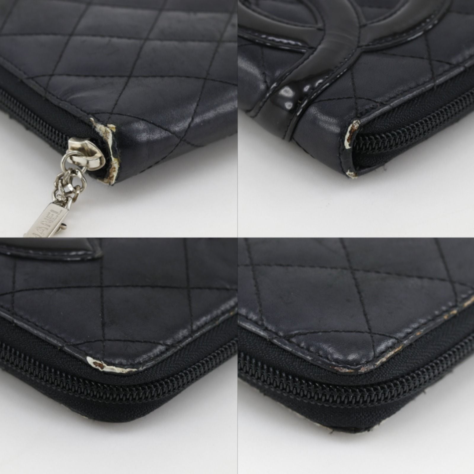 Chanel Cambon Line Patent Leather Black LadyLong Wallet — view 4
