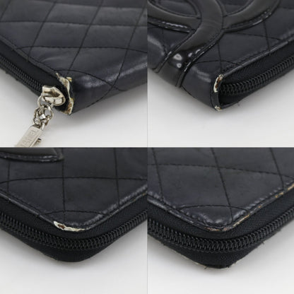 Chanel Cambon Line Patent Leather Black LadyLong Wallet — view 4