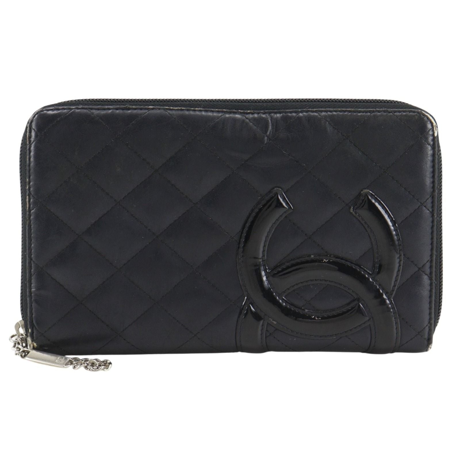 Chanel Cambon Line Patent Leather Black LadyLong Wallet