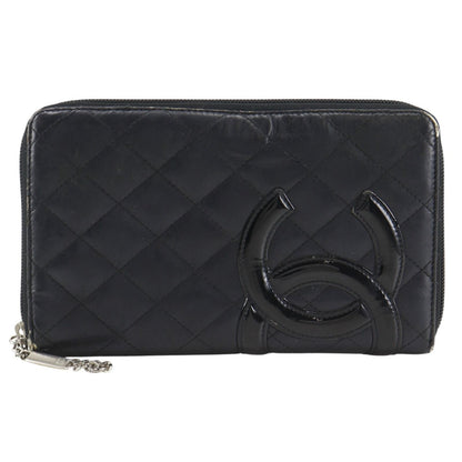 Chanel Cambon Line Patent Leather Black LadyLong Wallet