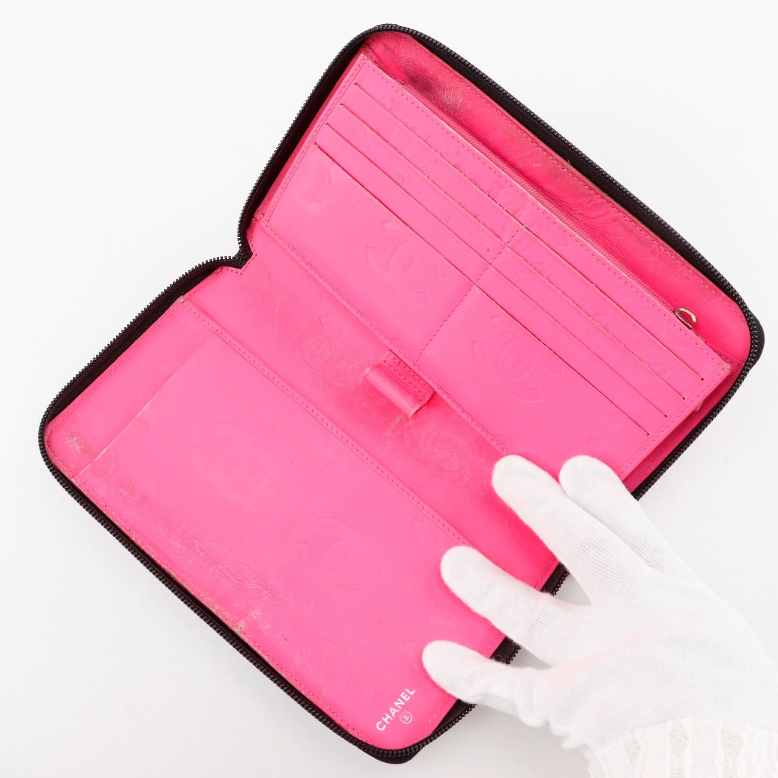 Chanel Cambon Line Patent Leather Black LadyLong Wallet — view 5