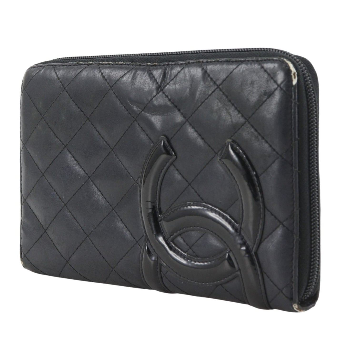 Chanel Cambon Line Patent Leather Black LadyLong Wallet — view 2