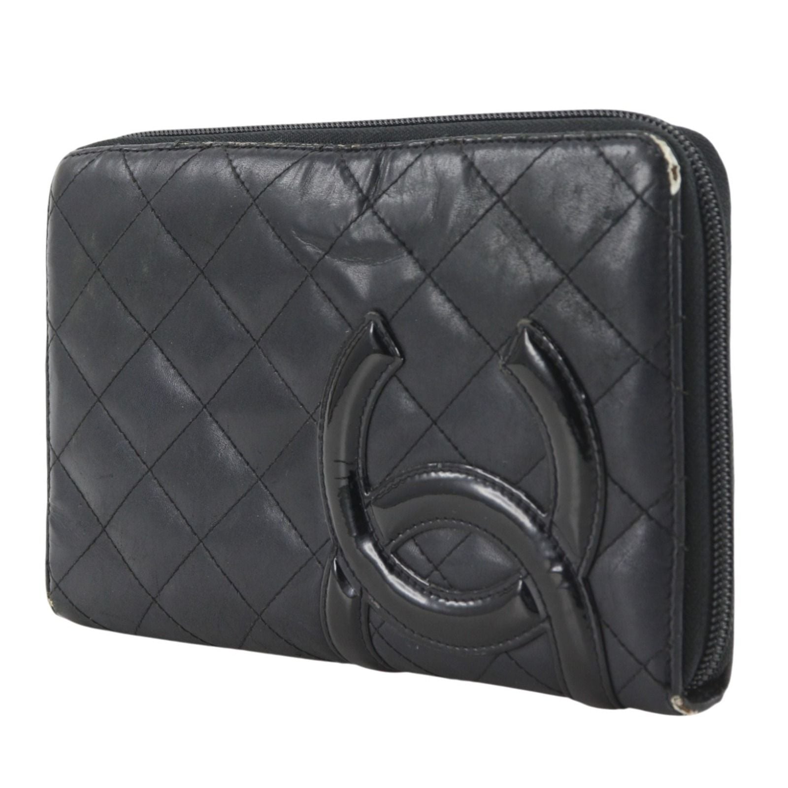 Chanel Cambon Line Patent Leather Black LadyLong Wallet — view 2