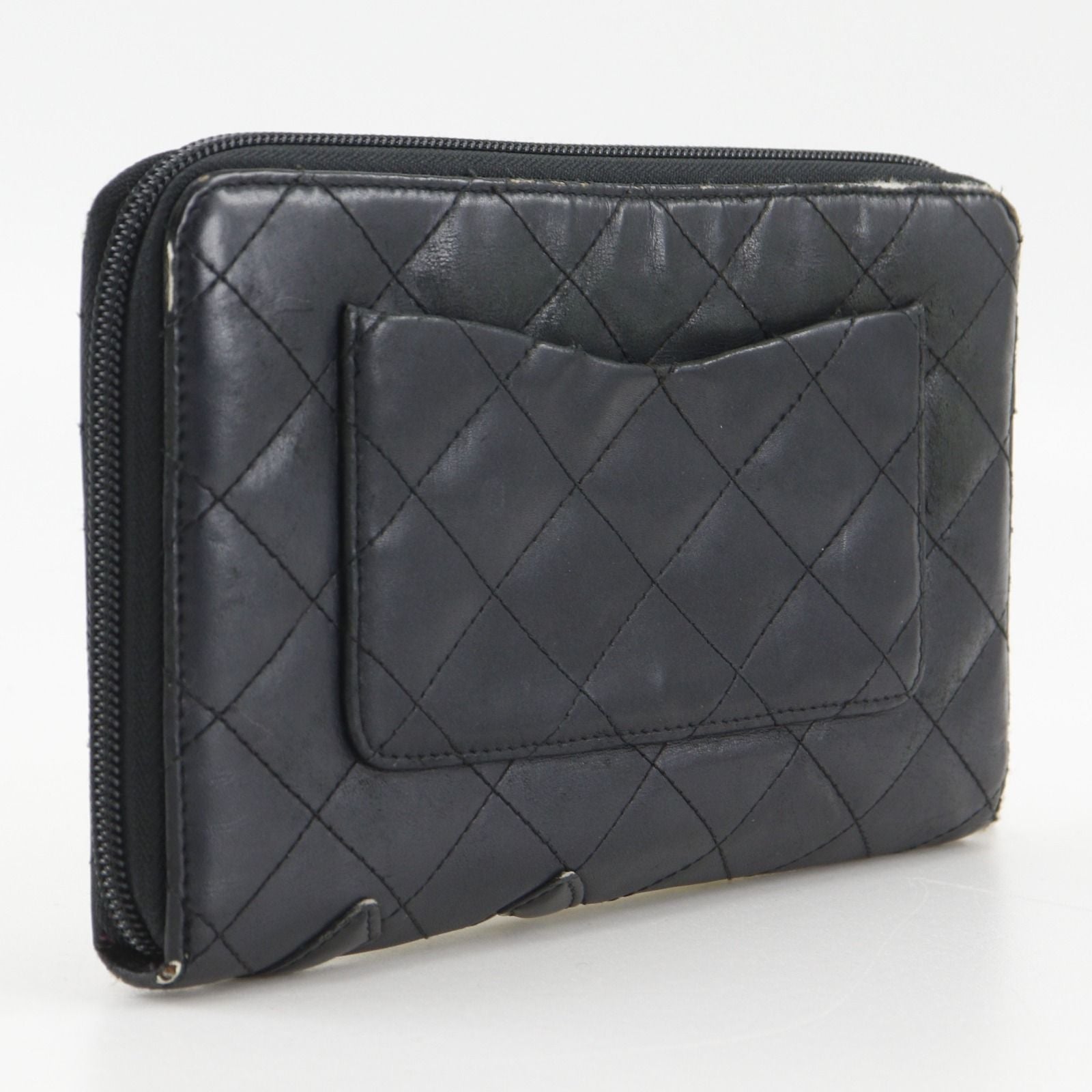 Chanel Cambon Line Patent Leather Black LadyLong Wallet — view 3